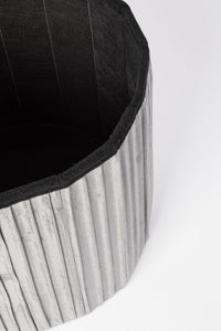 4x Pouf in velluto grigio 38a x 38b x 38h