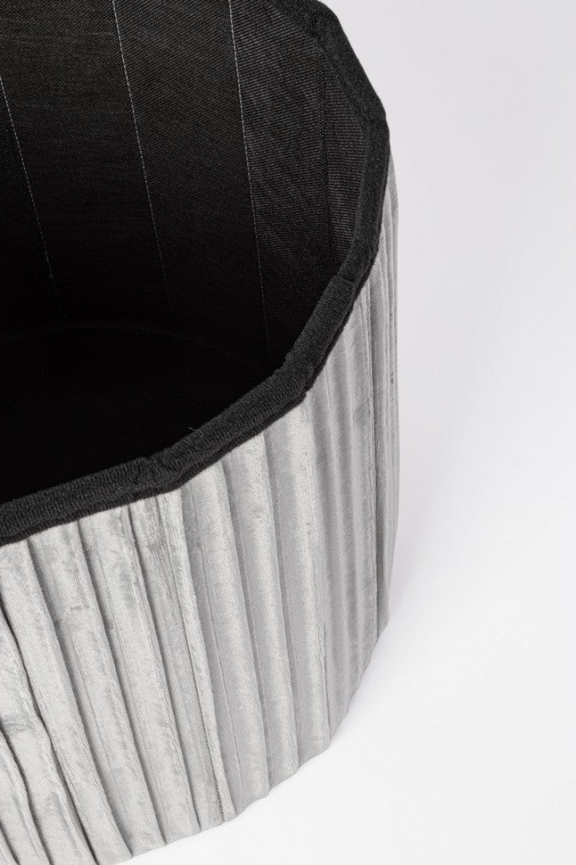 4x Pouf in velluto grigio 38a x 38b x 38h