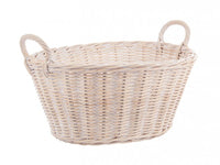 Cesto ovale bianco 59x48x26h