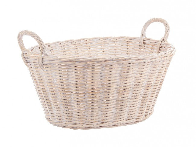 Cesto ovale bianco 59x48x26h