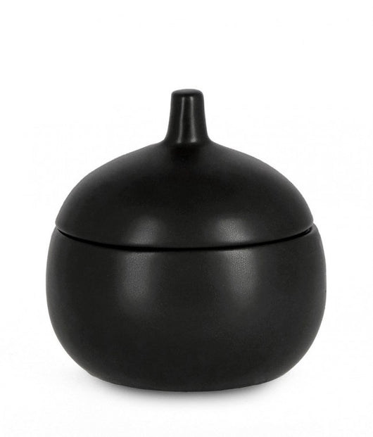 3x Coperchio canister nero D.14x14h in ceramica