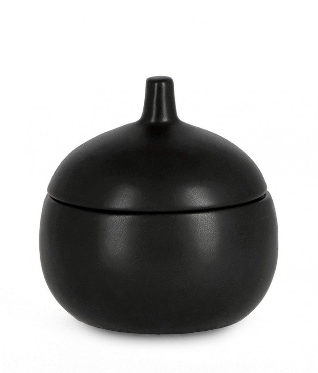 3x Coperchio canister nero D.14x14h in ceramica