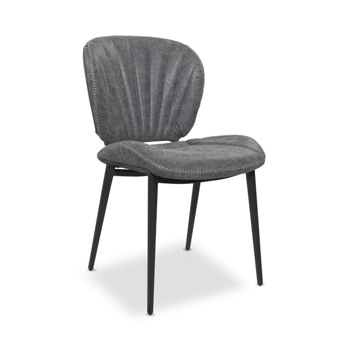 2X Sedia Elice colore grigio chiaro gambe in metallo colore nero H85xL47.5xP65.5