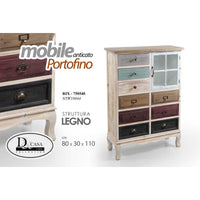 Credenza con vetrina shabby anticata cm 80 x 30 x 110 h