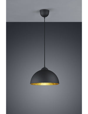 Sospensione Cupola Jimmy 1xE27 Nero E Oro Ø31 cm Trio Lighting