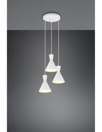 Lampadario Rotondo Enzo 3xE27 Bianco Opaco Trio Lighting