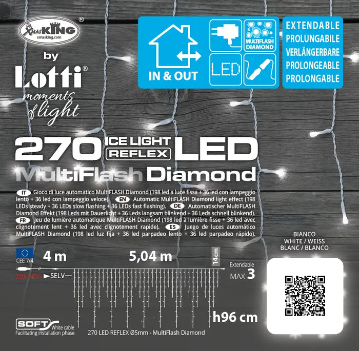 Ice Light 270 MiniLED MultiFLASH 50 4xH96cm freddo