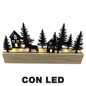 Albero metallo led nero cm20x4h11