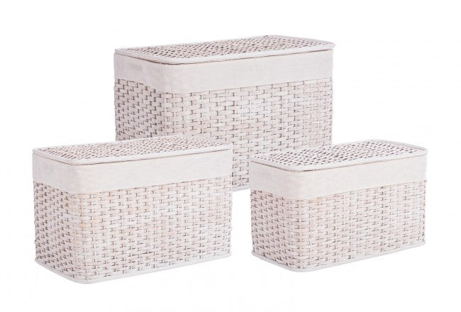 Set di oggetti homely rett bianchi 56x30x33h, 61x36x38h, 66x41x43h