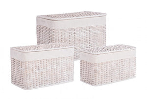 Set di oggetti homely rett bianchi 56x30x33h, 61x36x38h, 66x41x43h