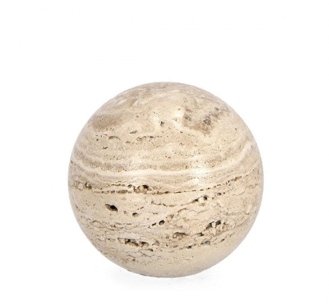 4x Decorazione sfera in marmo beige D.7