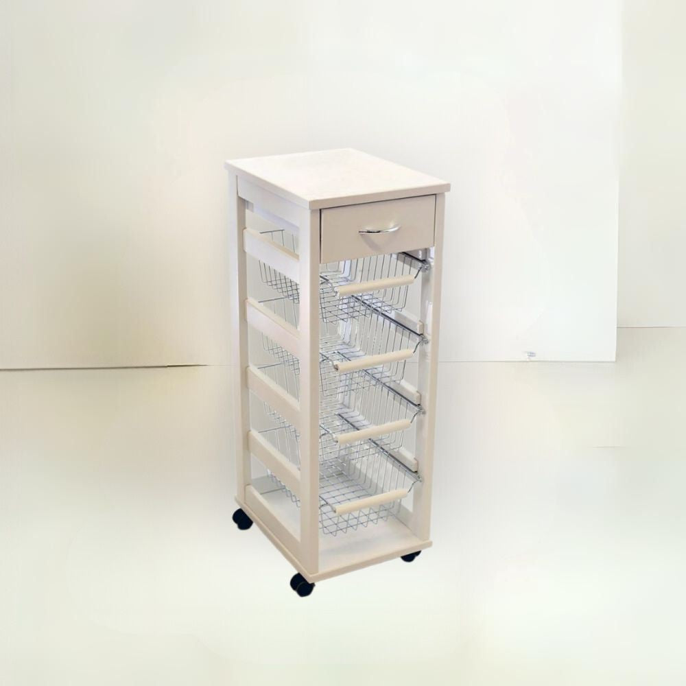 Carrello salvaspazio 84x39x29 cm bianco