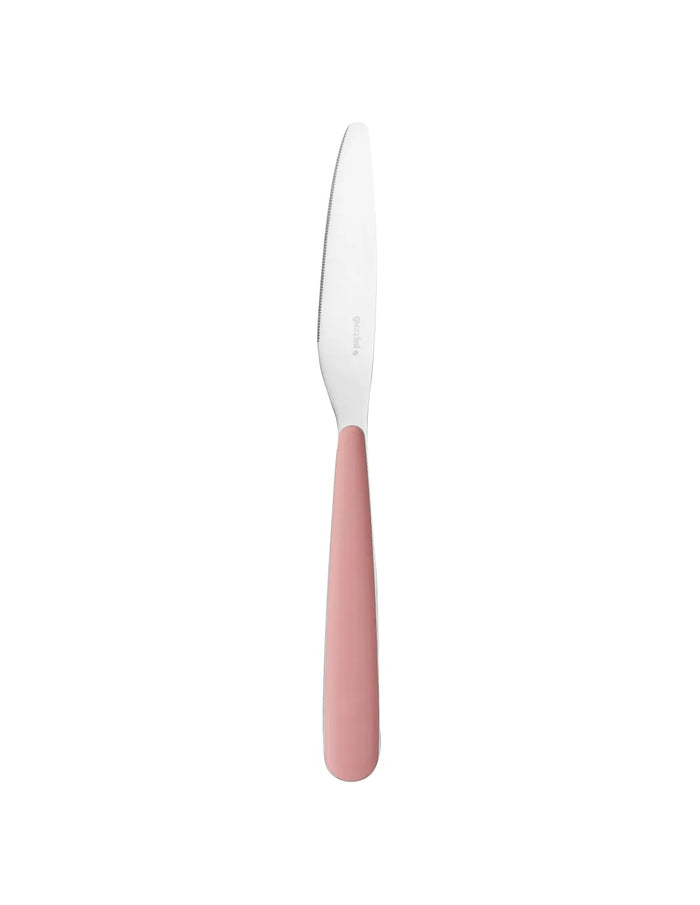 Coltello da tavola in acciaio inox rosa cipria