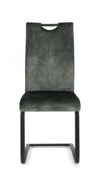 4x Sedia in velluto verde scuro 42x56x102