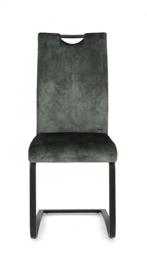 4x Sedia in velluto verde scuro 42x56x102