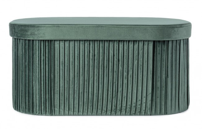 2x Pouf in velluto verde 76x38x38
