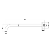 Braccio doccia tondo curvo nero opaco