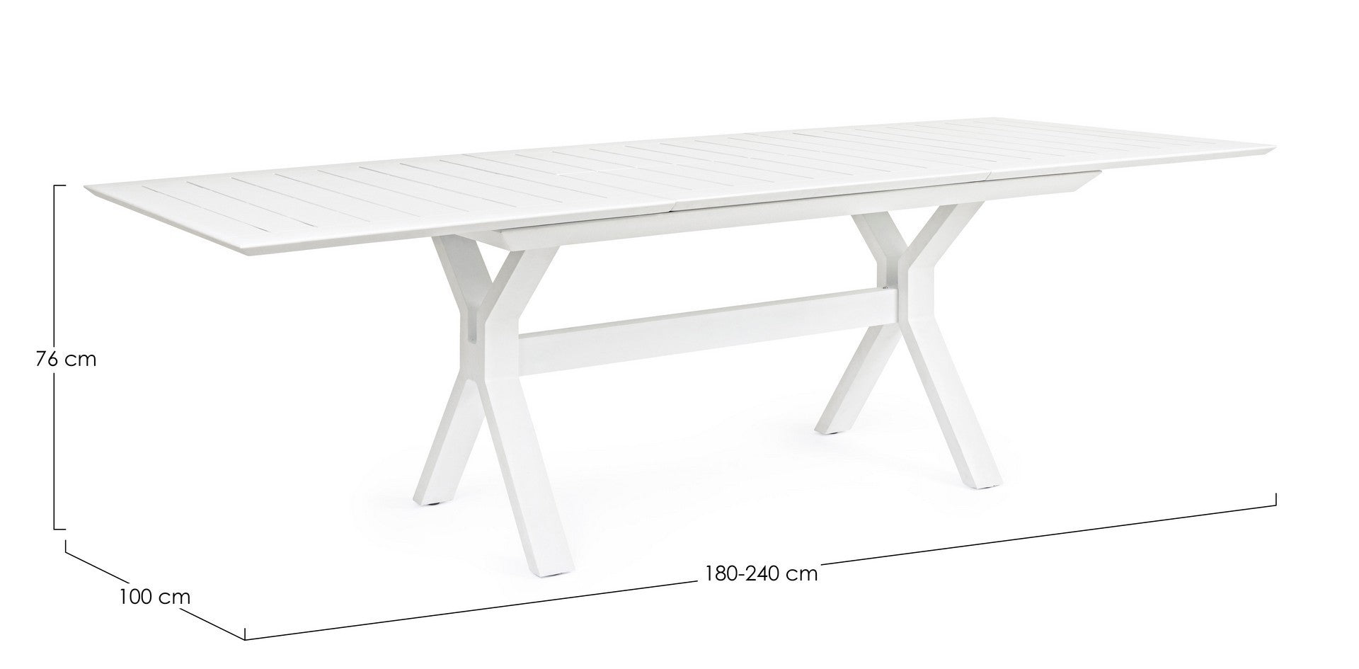 Tavolo allungabile giardino Kenyon bianco cm 180-240 x 100