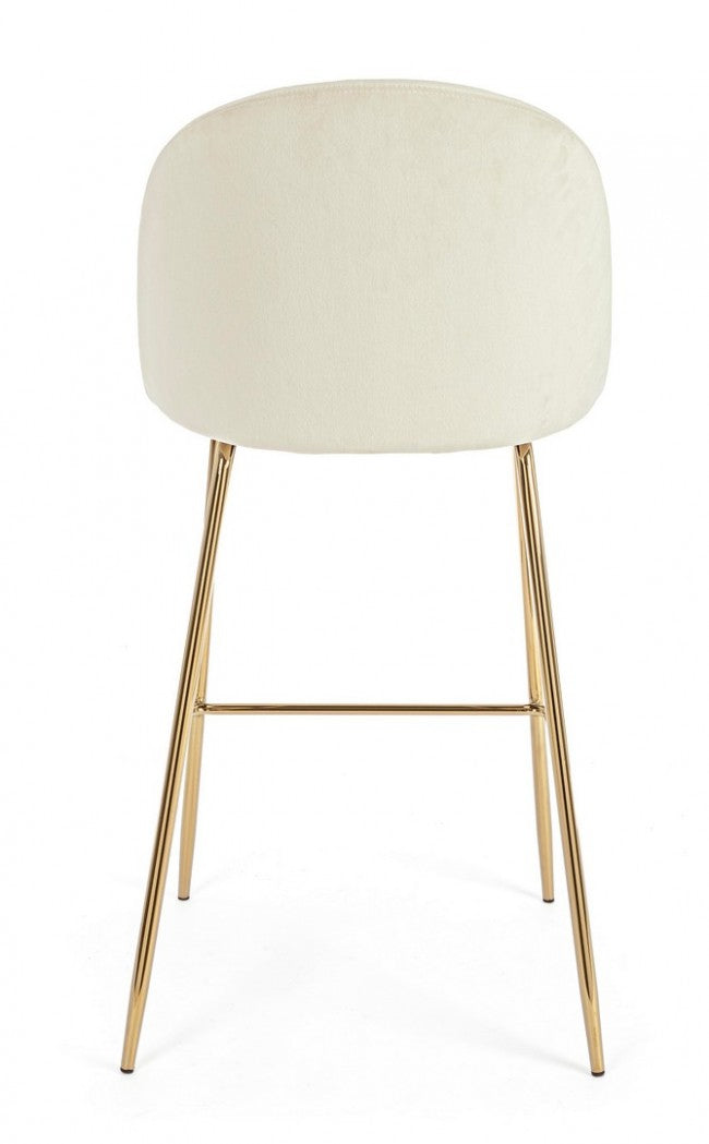 2x Sgabello bar carry bianco in velluto stile atmosphere