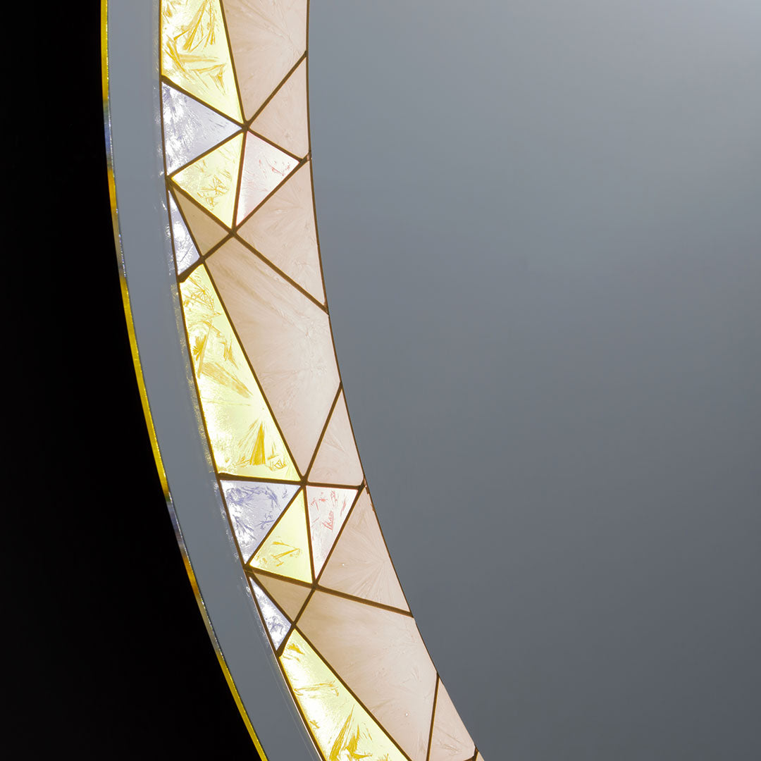 Specchio rotondo a led 80 cm colorato