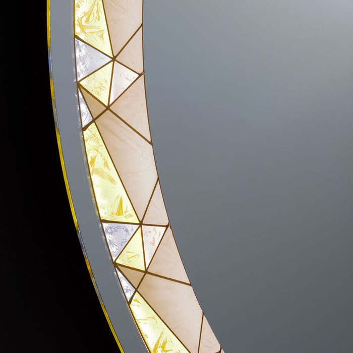 Specchio rotondo a led 80 cm colorato