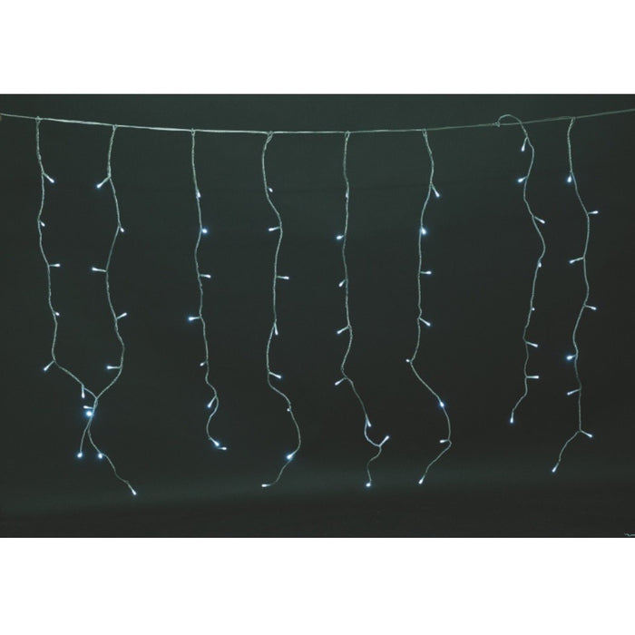 Tenda luminosa colore bianco 288 luci effetto pioggia 8 funzioni per esterno 6 x 1 metro Euronatale