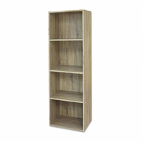 Libreria in legno 4 ripiani scaffale Rovere L 40 x H 29 x H 132 cm