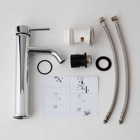 Rubinetto miscelatore alto cromato lavabo