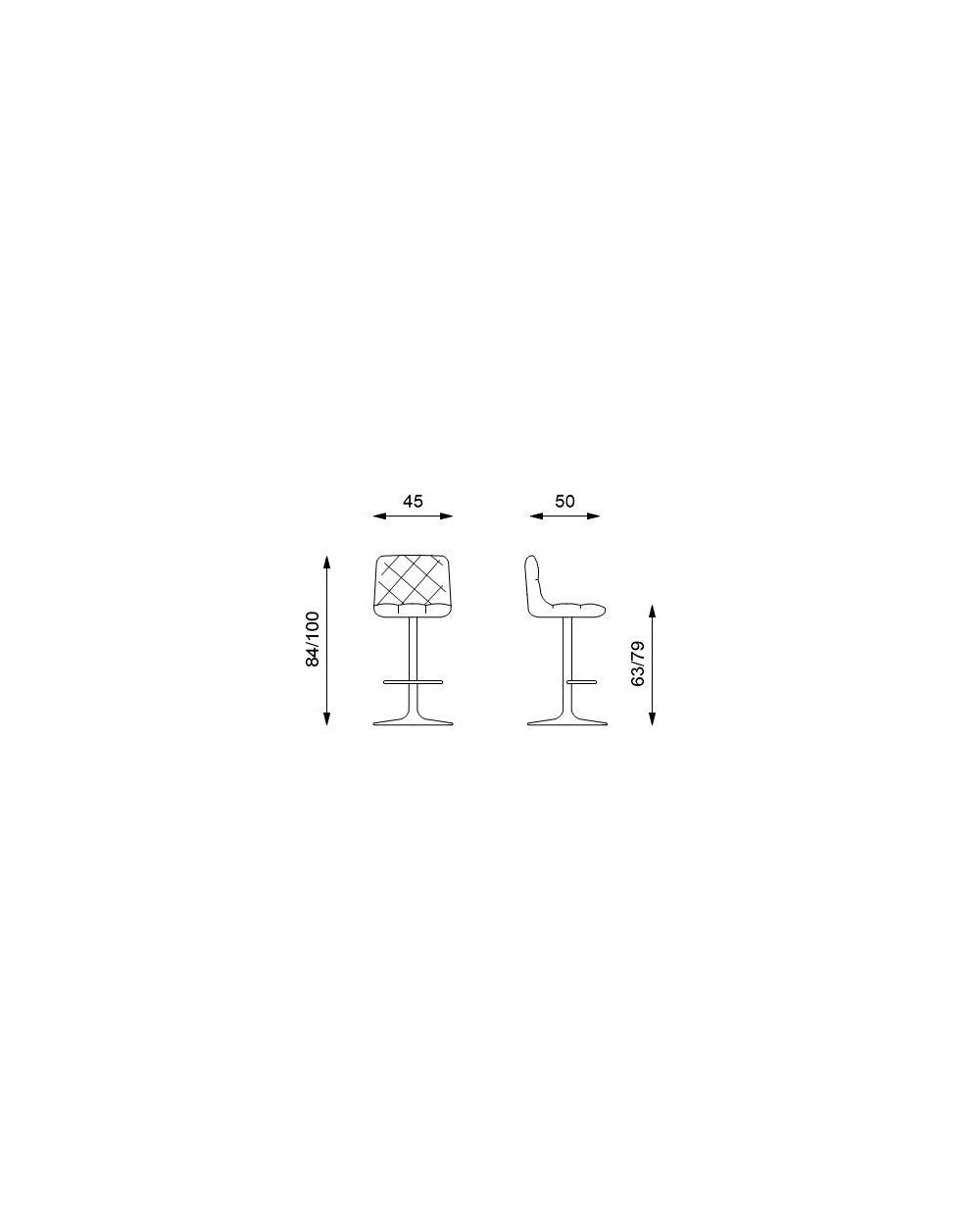 2x Sgabello in microfibra Max STS