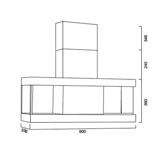 Cappa aspirante URBAN SHELF in acciaio inox brunito cm 90