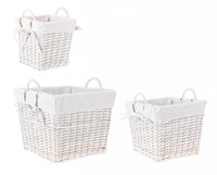 Cesta bianca 26x26x26h, 35x35x30h, 44x44x36h