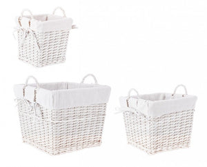 Cesta bianca 26x26x26h, 35x35x30h, 44x44x36h