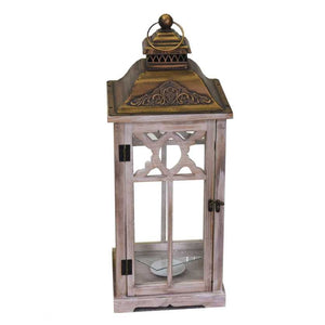 Lanterna legno metallo 1-3 naturale quadro cm31,5x31,5h78