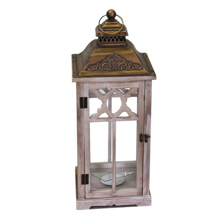 Lanterna legno metallo 1-3 naturale quadro cm31,5x31,5h78