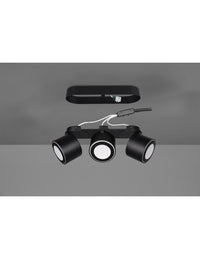 Plafone 3 Spot Led Doppia Emissione L27 cm Taurus Nero Trio Lighting