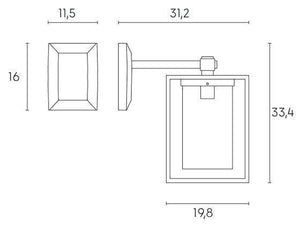 Applique In Basso E27  linea domus  bianco