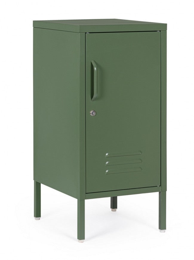 Comodino verde 40x35x76h in acciaio
