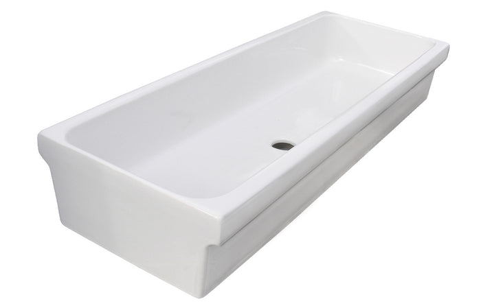 Lavabo a canale in ceramica 90x45x20 cm