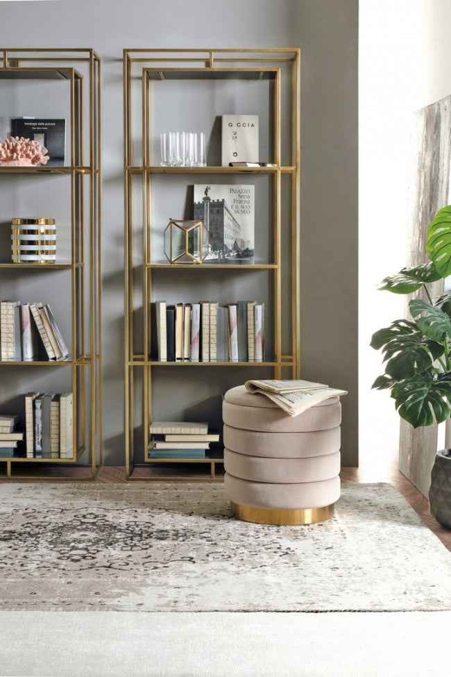 Pouf contenitore darina beige D.36x38h, D.40x44h