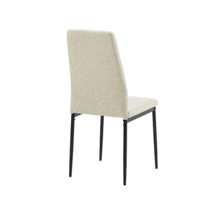 4X Sedia da pranzo Adara in tessuto beige H89xL63.5xP44
