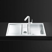 Lavello 100x50 cm 1 + 1/2 vasca inox