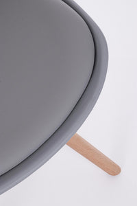 Sedia moderna legno plastica similpelle grigio New trend cm 59 x 49 x 83,5