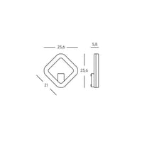 Applique Led 20W 3000K linea quasar grafite