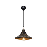 Lampada a sospensione Kalyon metallo nero oro ASZ1650 EFFEZ