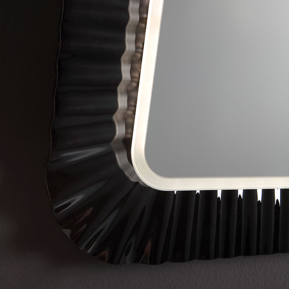 Specchio con cornice in vetro fuso 94x68