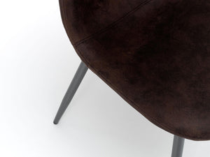 4x Sedia in similpelle vintage e seduta moka 450x84h cm