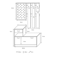 Mobile guardaroba da ingresso bianco e cemento 100x25xh.180 cm