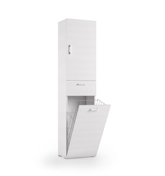 Madia Con Struttura Cemento E Ante Bianco Dama Apertura Push cemento ante leizu