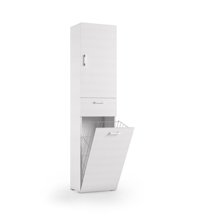 Madia Con Struttura Cemento E Ante Bianco Dama Apertura Push cemento ante leizu