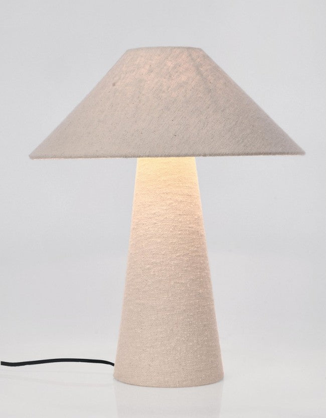 Lampada tavolo crema D.38x46h in tessuto